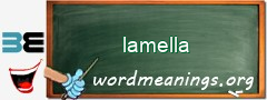 WordMeaning blackboard for lamella